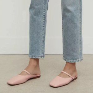 Mansur Gavriel Square Toe Mary Jane Mules Ballet Flats